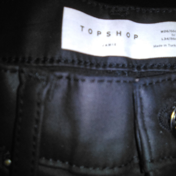 Topshop Jamie coated skinny jeans in black - Picture 2 of 2